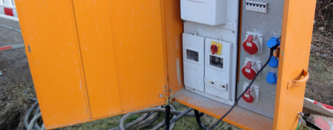 Baustrom bei Elektro Strobl in Rottendorf